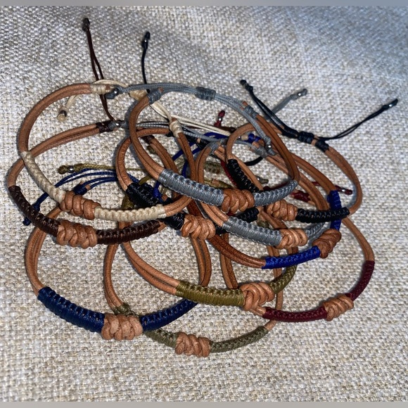 Chocolate Leather Knot Bracelet - Picture 2 of 2